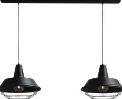 Industrie Hängelampe Schwarz Ø45cm E27 Ziergitter