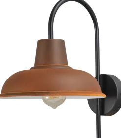 Industrie Wandleuchte in Rost Braun