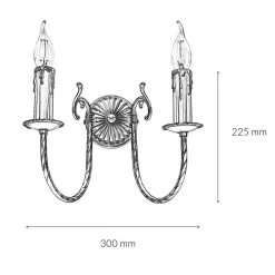 Jugendstil Wandlampe Bronze Hell