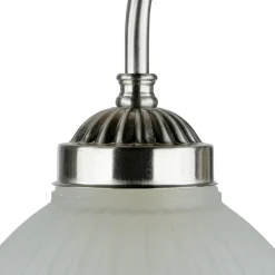 Jugendstil Wandleuchte E27 mit Glasschirm Silbern