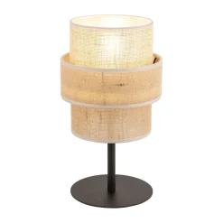 Jute Tischleuchte Metall 38 cm hoch Ø 20 cm Boho E27