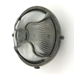 Kellerlampe Messing massiv Glas E27 IP64 D: 17,5 cm