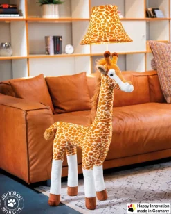 Kinderleuchte Giraffe 126 cm Braun Beige Weiß vegan LED