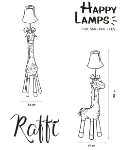 Kinderleuchte Giraffe 126 cm Braun Beige Weiß vegan LED