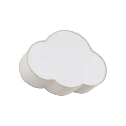Kinderzimmer Wolkenlampe Beige Weiß Leinen B: 43 cm 2x E27