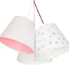 Kinderzimmerlampe SAMY Weiß Rosa gepunktet 3-flmg