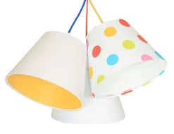 Kinderzimmerlampe Weiß Orange gepunktet Stoff