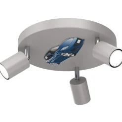 Kinderzimmerleuchte Decke Grau 3x GU10 Ø 30 cm Metall