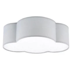 Kinderzimmerleuchte Grau Stoff Grau flach 2x E27 Wolke