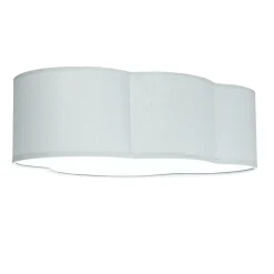 Kinderzimmerleuchte Grau Stoff Grau flach 2x E27 Wolke