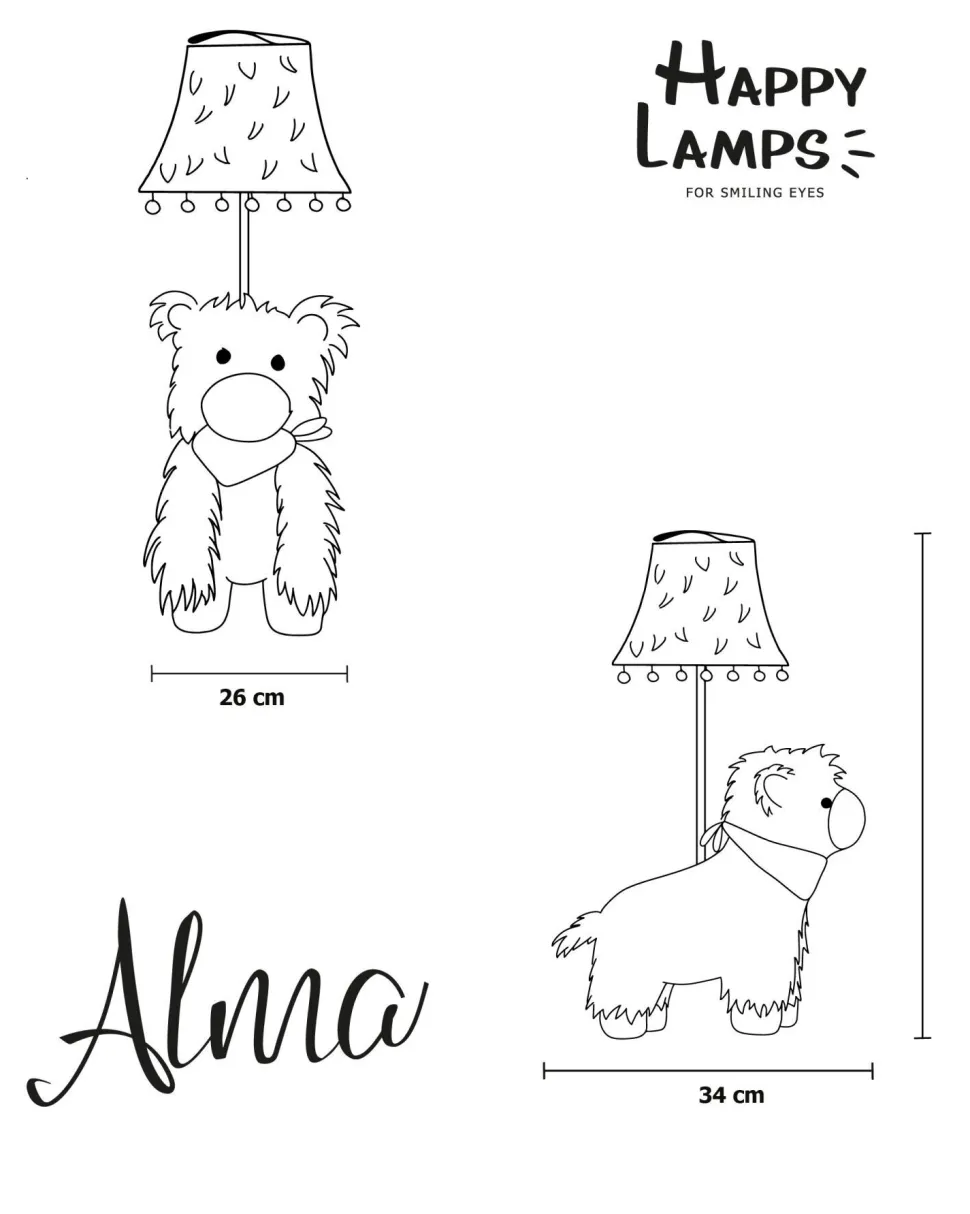 Kinderzimmerleuchte LED 48 cm hoch Alpaka vegan niedlich