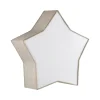 Kinderzimmerleuchte Leinen 45 cm lang Stern Weiß Beige 2x E27