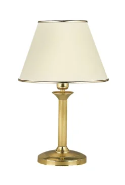 Klassische Tischlampe PENELO in Messing Weiß Bett