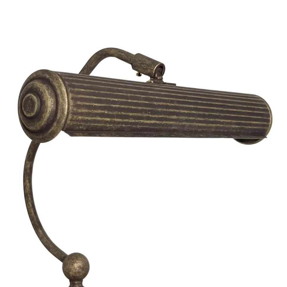 Klavierleuchte Messing H: 31,5 cm schwenkbar in Bronze antik