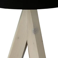 Kleine Tischlampe Holz Stoff H:31cm Ø17cm modern