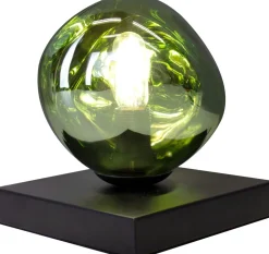 Kleine Tischleuchte E14 Schwarz Grün 17,5 cm dekorativ