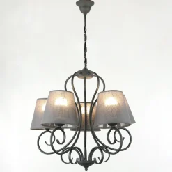 Kronleuchter ABUELA Stoff 5-flmg Landhaus Esstisch