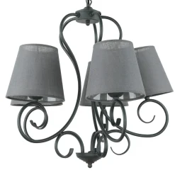 Kronleuchter ABUELA Stoff 5-flmg Landhaus Esstisch