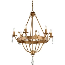 Kronleuchter CAMELOT 10 Gold Ø71cm kürzbar Lampe