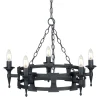 Kronleuchter CAMELOT 7 Schwarz kürzbar Ø52cm Lampe