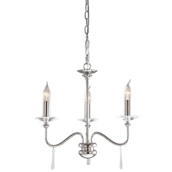 Kronleuchter CANDELA 6 Nickel 3-flmg kürzbar Lampe