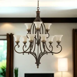 Kronleuchter Ø95cm Landhaus Lampe 9-flmg ANABELL 1