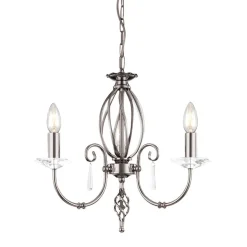 Kronleuchter für Wohnzimmer Esstisch in Nickel Metall