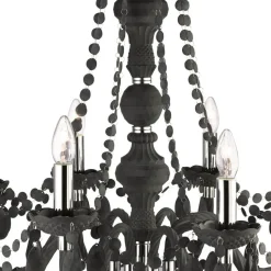 Kronleuchter Grau Ø 74 cm Glas Kristall 8x E14