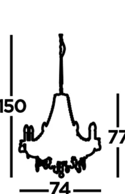 Kronleuchter Grau Ø 74 cm Glas Kristall 8x E14