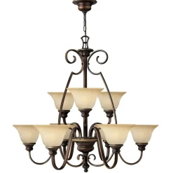 Kronleuchter Hängend Ø91cm Glas Schirm Landhaus