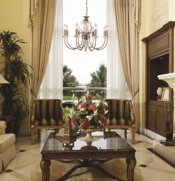 Kronleuchter Hängend in Messing antik Wohnzimmer