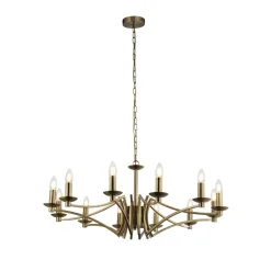 Kronleuchter in Messing Antik E14 Metall 12-flammig Ø 88 cm