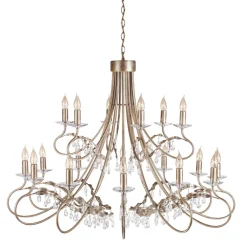 Kronleuchter in Silber Gold mit Kristall groß CANDELA 4