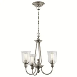 Kronleuchter Jugendstil Glas Metall 3x E27 LIODA