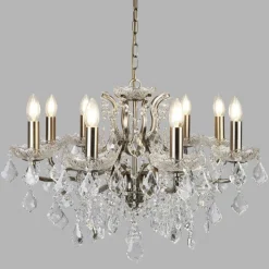 Kronleuchter Kristall Ø 70 cm in Messing Antik 8x E14