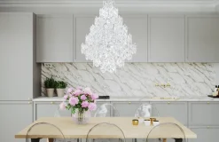 Kronleuchter Kristall Metall B: 58 cm H: max. 120 cm 11x E14