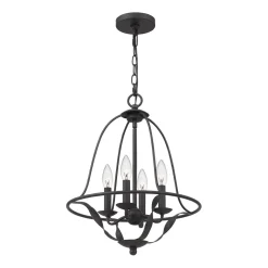 Kronleuchter Landhaus Rustikal Ø 40,5 cm Shabby Grau 4x E14