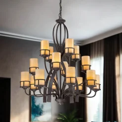 Kronleuchter LAPIDE 16-flmg kürzbar Rustikal Lampe