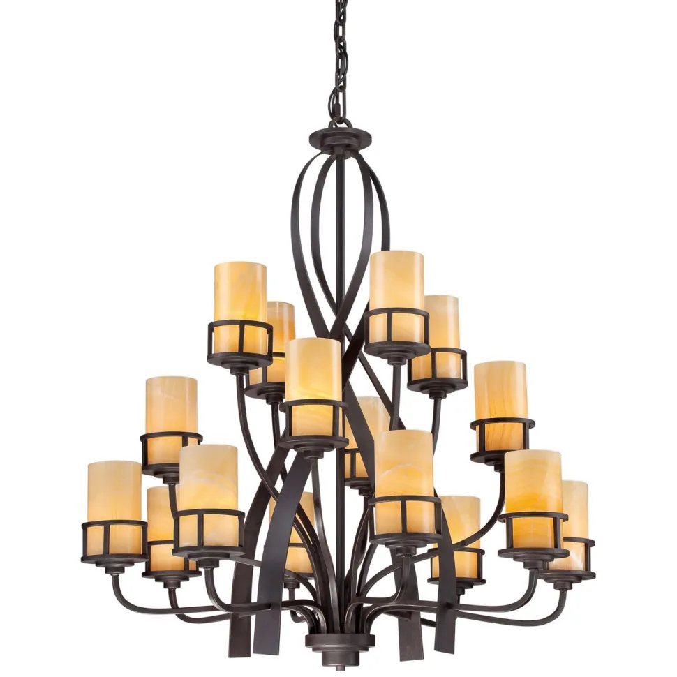 Kronleuchter LAPIDE 16-flmg kürzbar Rustikal Lampe