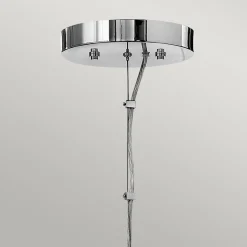 Kronleuchter LED G9 rund D: 71,3 cm Metall Glas in Chrom Weiß