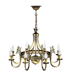 Kronleuchter Messing antik 8xE14 BELRAD Wohnzimmer