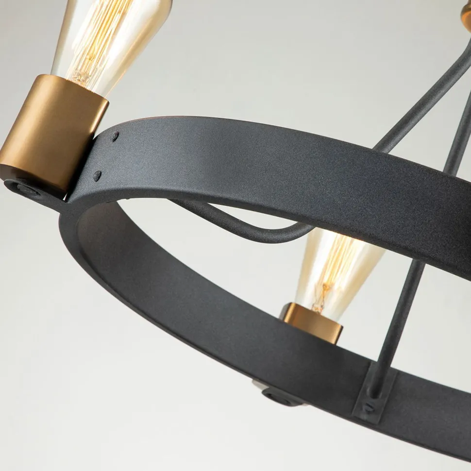 Kronleuchter Metall E27 rund Ø 54,9 cm in Zink Messing antik