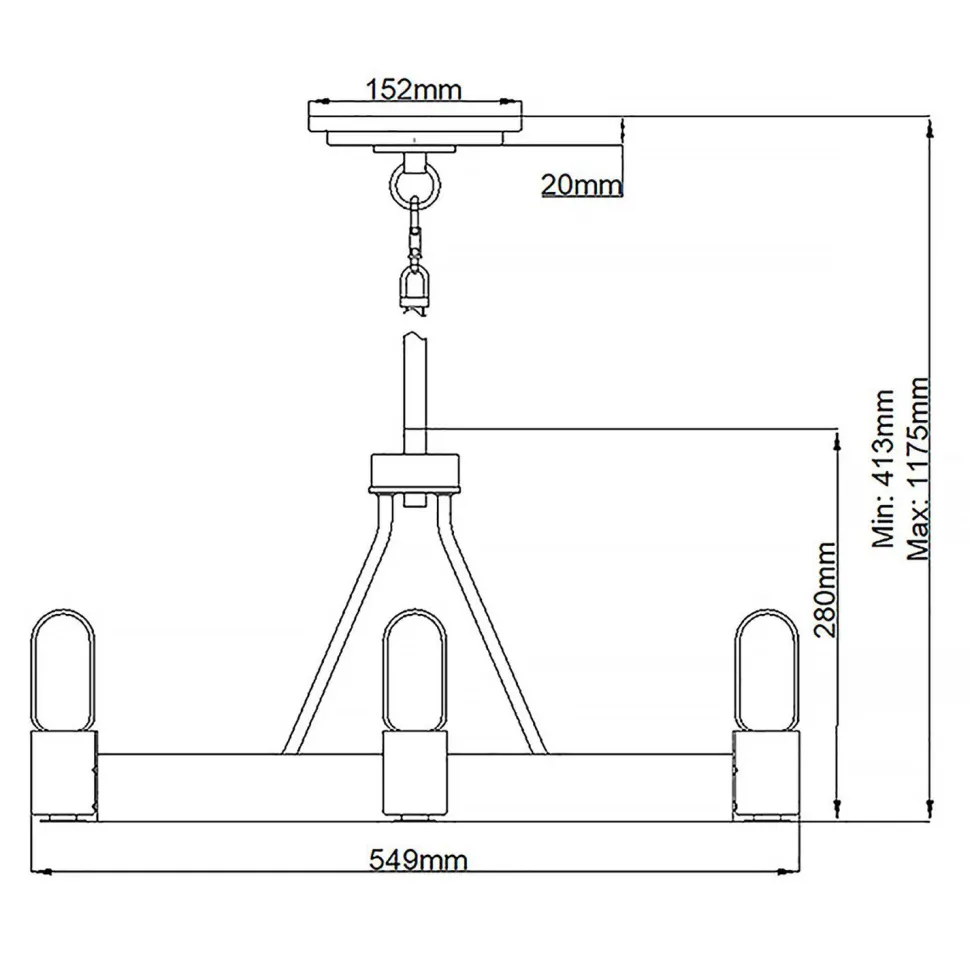 Kronleuchter Metall E27 rund Ø 54,9 cm in Zink Messing antik