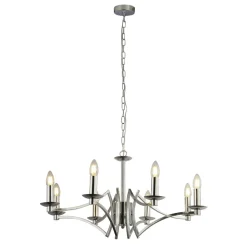 Kronleuchter Metall 8-flammig E14 Chrom Ø 72 cm AMANDA