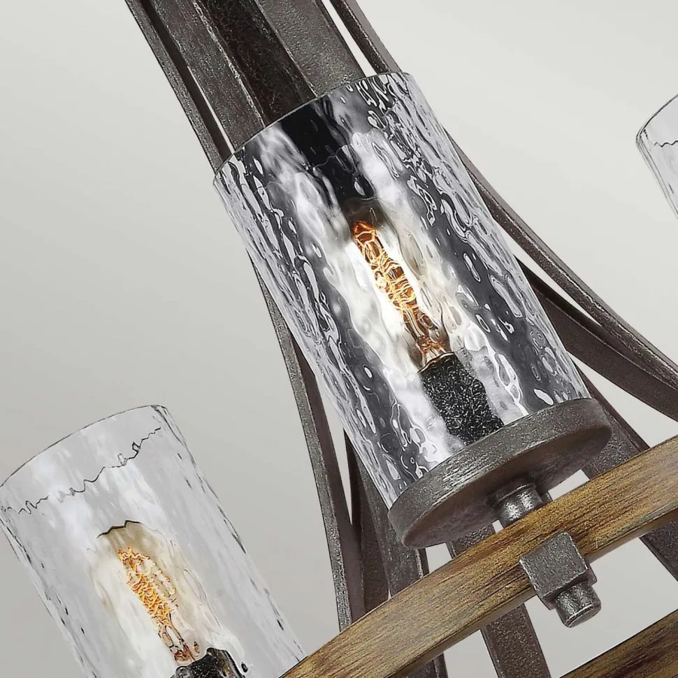 Kronleuchter Metall Glas E27 Ø 82,9 cm groß Rustikal