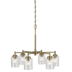 Kronleuchter Metall Glas B: 66 cm H: max. 145,2 cm 6x E27