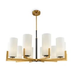 Kronleuchter Metall Glas E27 86 cm breit Modern KAYA