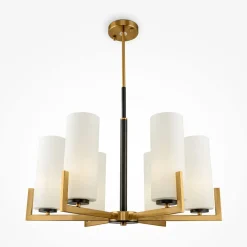 Kronleuchter Metall Glas B: 67 cm E27 Modern KAYA