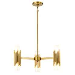 Kronleuchter Metall Glas B: 66 cm H: max. 141,4 cm 6x E14