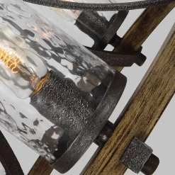 Kronleuchter Metall Glas D: 61 cm rund Rustikal